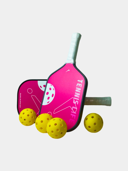 Набор для пиклбола (TENNIS LIFE START): 2 ракетки (стекловолокно) + 4 мяча в сумке