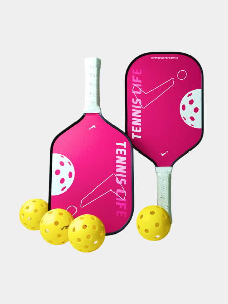 Набор для пиклбола (TENNIS LIFE START): 2 ракетки (стекловолокно) + 4 мяча в сумке