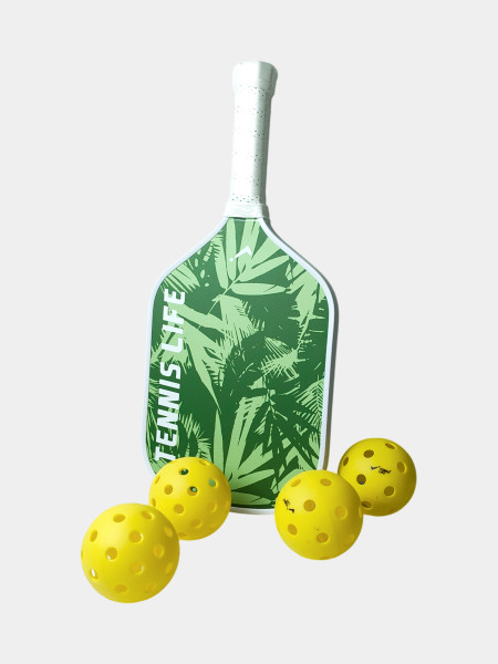 Набор для пиклбола (TENNIS LIFE JUNIOR): 2 ракетки (карбон) + 4 мяча в сумке