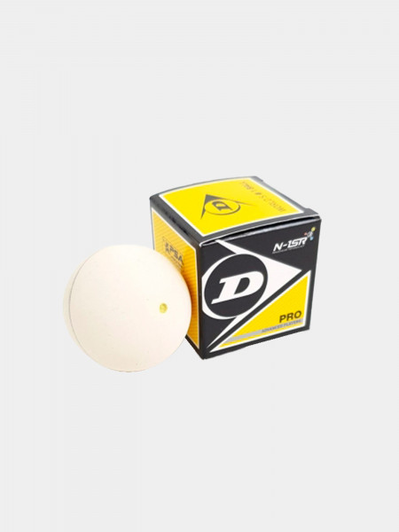 Мячи для сквоша DUNLOP SB PRO белые - одна желтая точка  (упаковка 12 мячей)