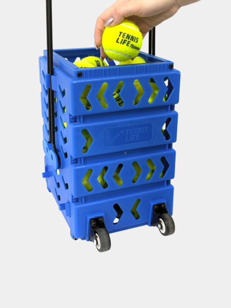 Корзина Tennis Life 36 мячей MINI с колесами синяя
