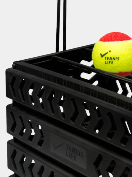 Корзина Tennis Life 80 мячей DELUXE с колесами черная
