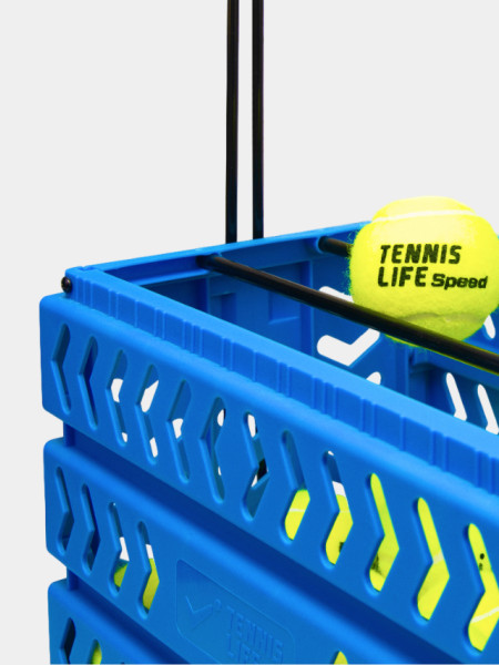 Корзина Tennis Life 80 мячей DELUXE с колесами синяя