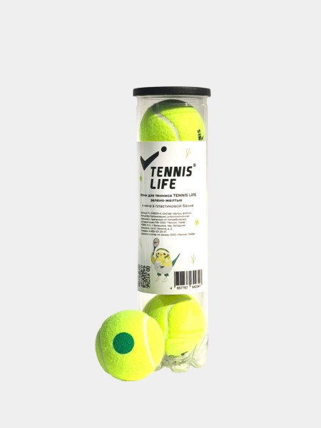 Мячи Tennis Life GREEN 4 шт.