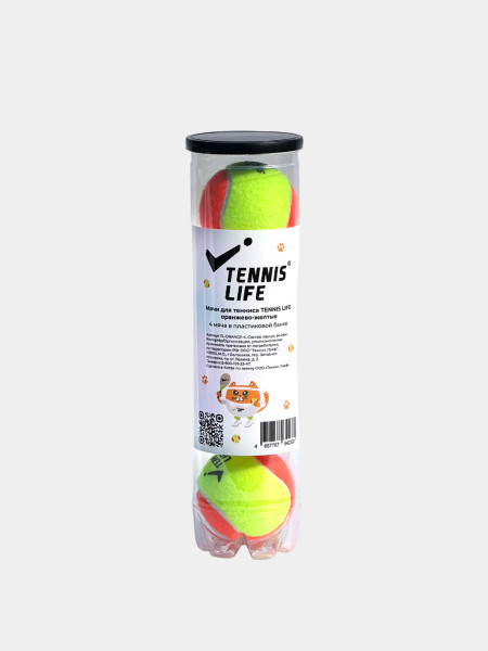 Теннисные мячи Tennis Life ORANGE 4 шт.