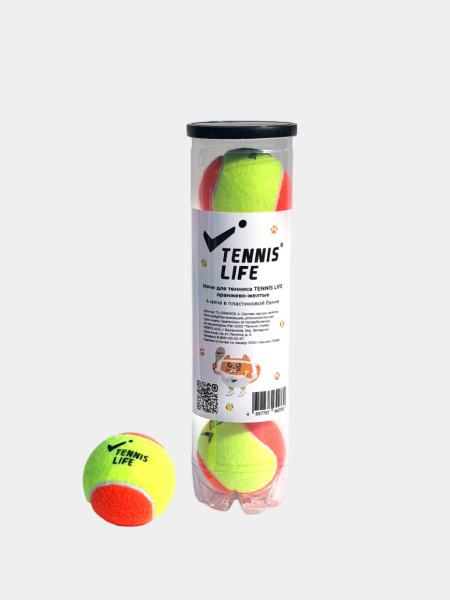 Теннисные мячи Tennis Life ORANGE 4 шт.