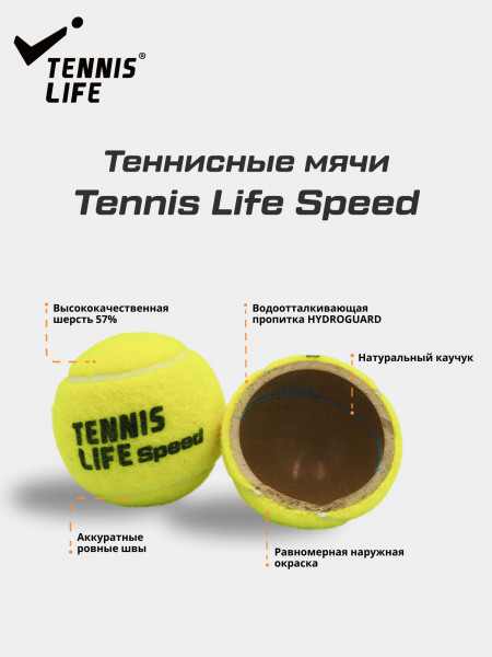 Теннисные мячи Tennis Life Speed 4 шт.